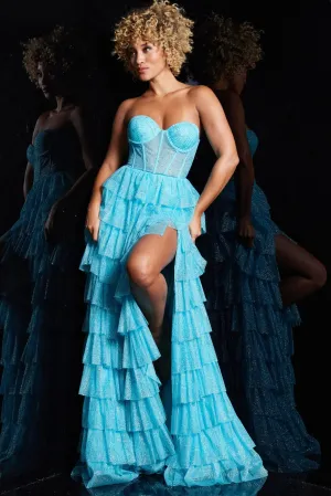Jovani 38167 Corset Tiered Evening Gown