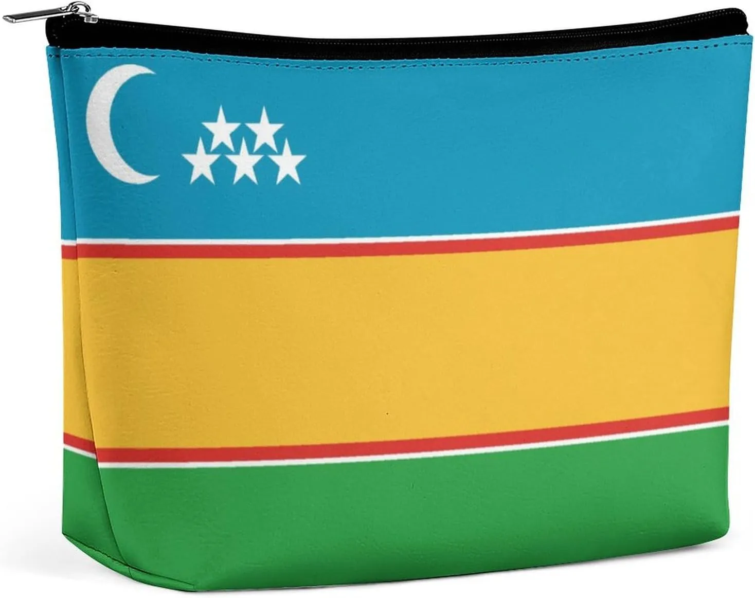 Karakalpakstan Flag Travel-Friendly Cosmetic Bag Zipper Makeup Organizer Pouch for Women