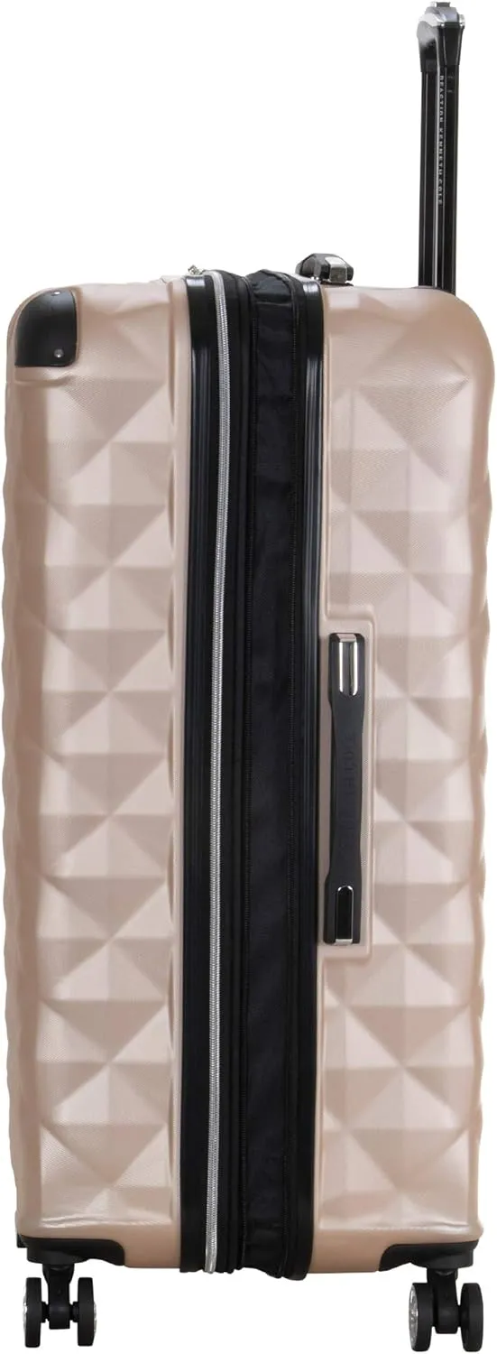 Kenneth Cole REACTION Diamond Tower Collection Lightweight Hardside Expandable 8-Wheel Spinner Travel Luggage, Rose Gold, 28-Inch Checked