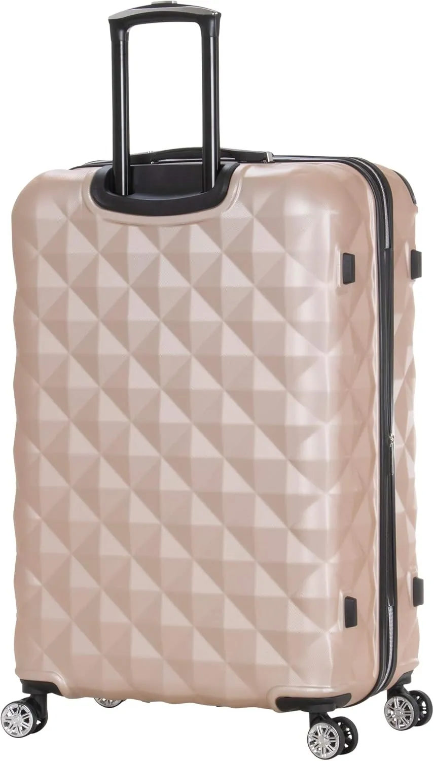 Kenneth Cole REACTION Diamond Tower Collection Lightweight Hardside Expandable 8-Wheel Spinner Travel Luggage, Rose Gold, 28-Inch Checked