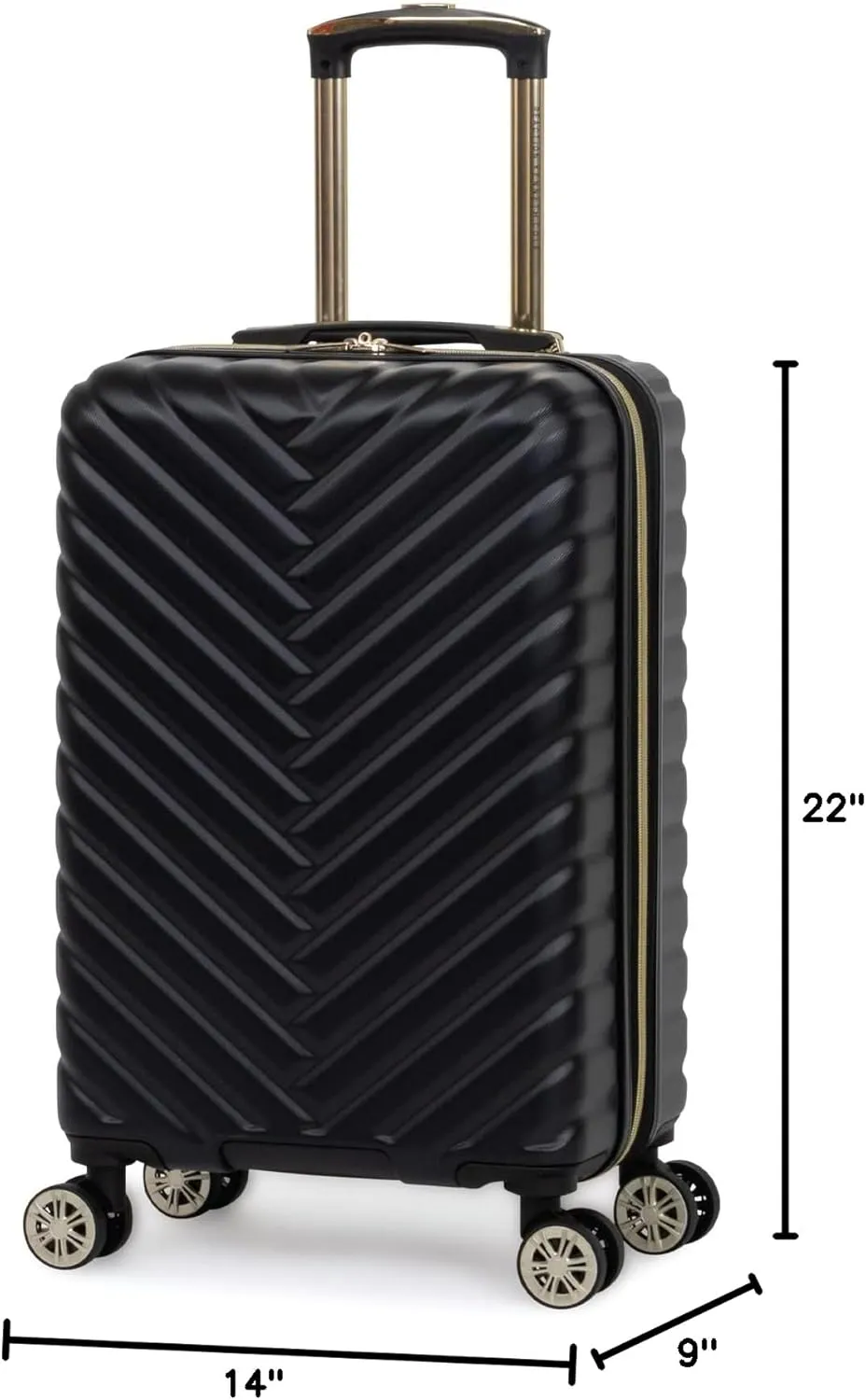 Kenneth Cole REACTION Madison Square Lightweight Hardside Chevron Expandable Spinner Luggage, Black, 20-Inch Carry On