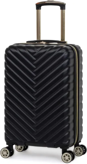 Kenneth Cole REACTION Madison Square Lightweight Hardside Chevron Expandable Spinner Luggage, Black, 20-Inch Carry On