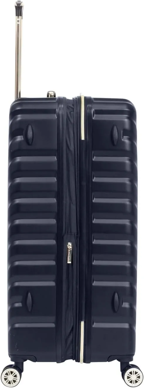 Kenneth Cole REACTION Madison Square Lightweight Hardside Chevron Expandable Spinner Luggage, Navy, 24-Inch Checked
