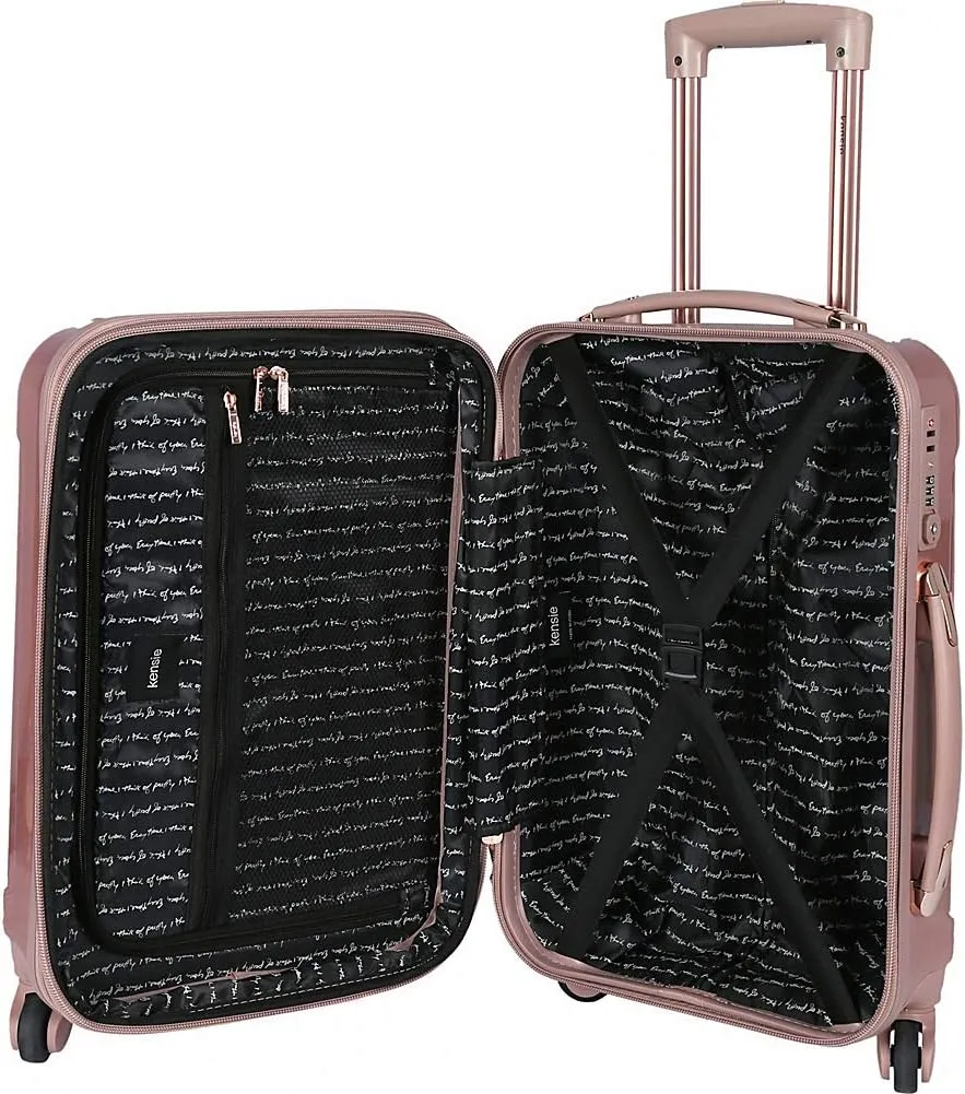 kensie Women's Alma Luggage Set, Midnight Blue, 20-Inch Carry-On