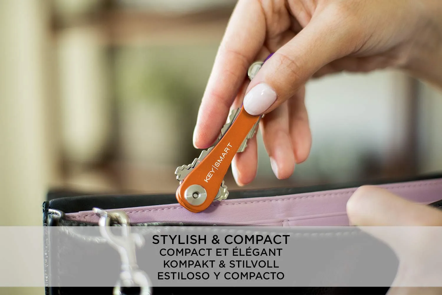 KeySmart Compact Key Holder 2 8 Keys Slate