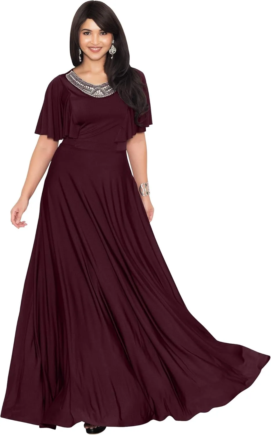 KOH KOH Womens Long Bridesmaid Wedding Guest Evening Cocktail Maxi Dress Gown