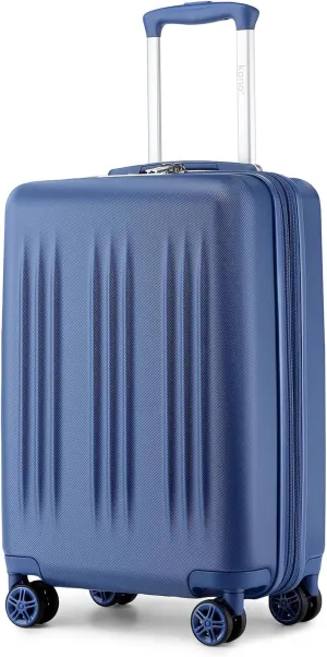 Kono Small 20 Inch Expandable Carry On Luggage with Spinner Wheels & TSA Lock, Scratch and Drop Resistant Hard Shell ABS & PC 22x14x9 Airline Approved Suitcase (Navy)