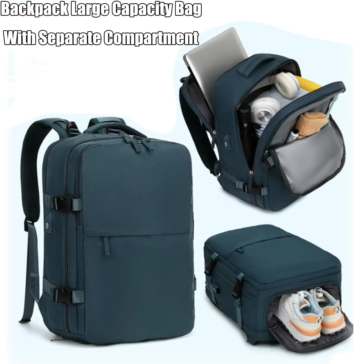 kuker Levettevac Mochila, Levettevac Backpack, Expandable Backpack Large Capacity Bag With Separate Compartment (Beige)