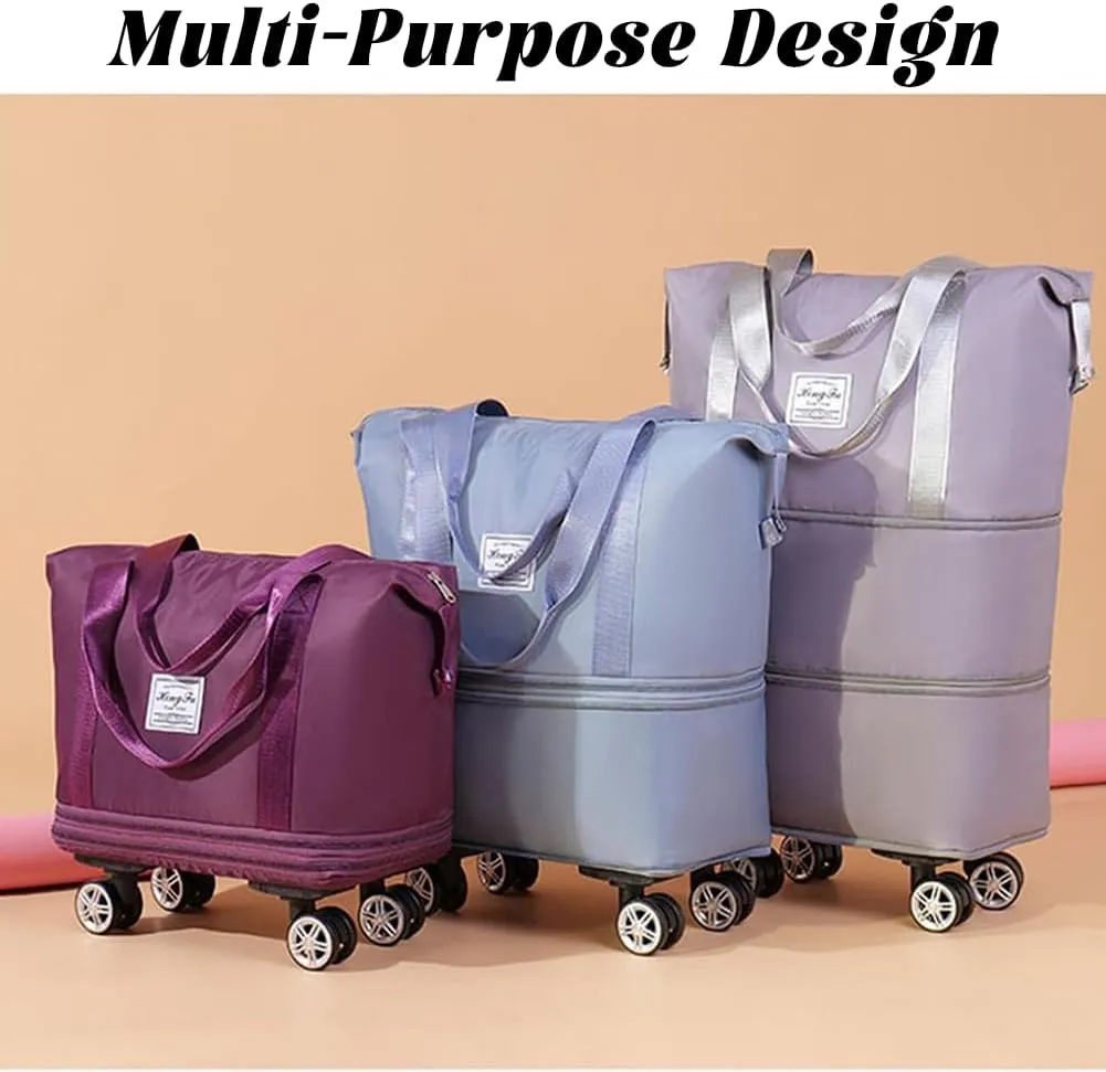 Kulken Travel Bag with Wheels, 2025 New Large Capacity Travel Bag - Universal Wheel Removable, Expandable Foldable (A)