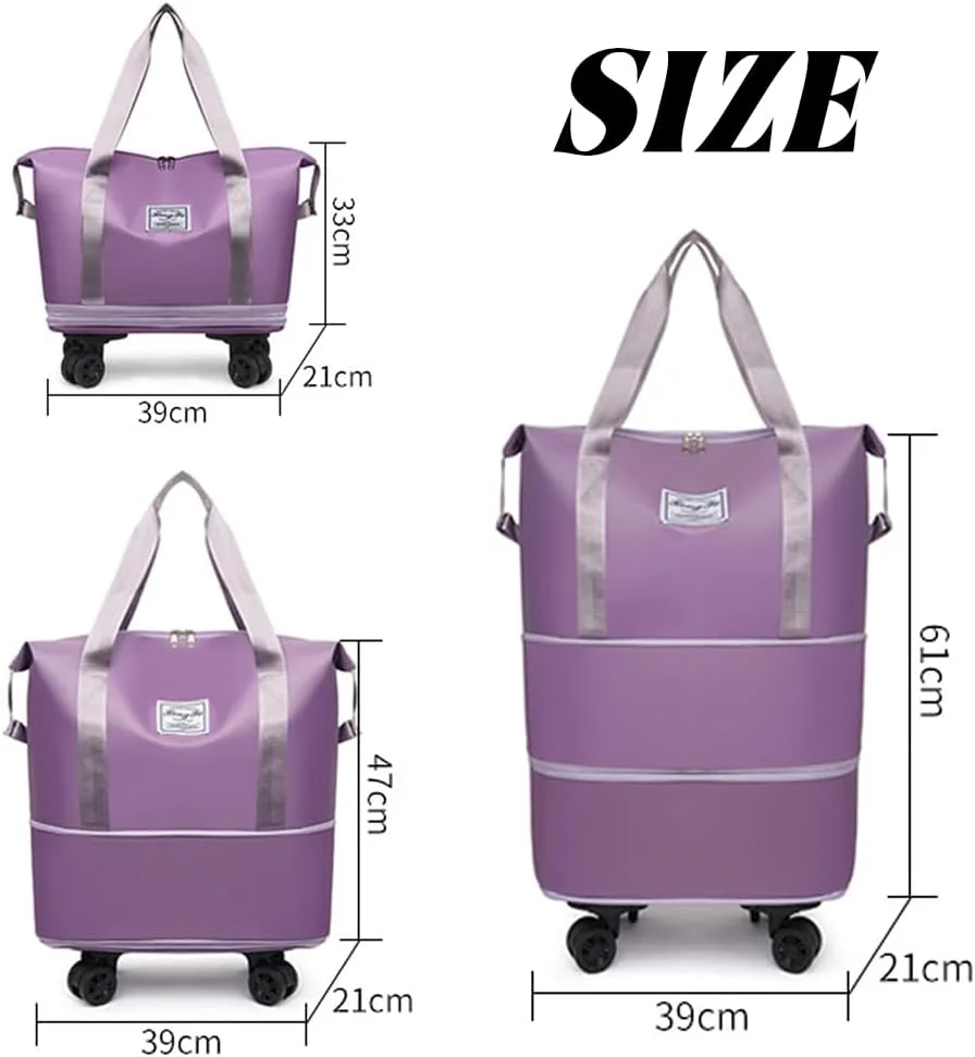 Kulken Travel Bag with Wheels, 2025 New Large Capacity Travel Bag - Universal Wheel Removable, Expandable Foldable (A)