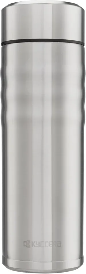 Kyocera Travel Mug with Twist Top, 17oz, Stainless Steel