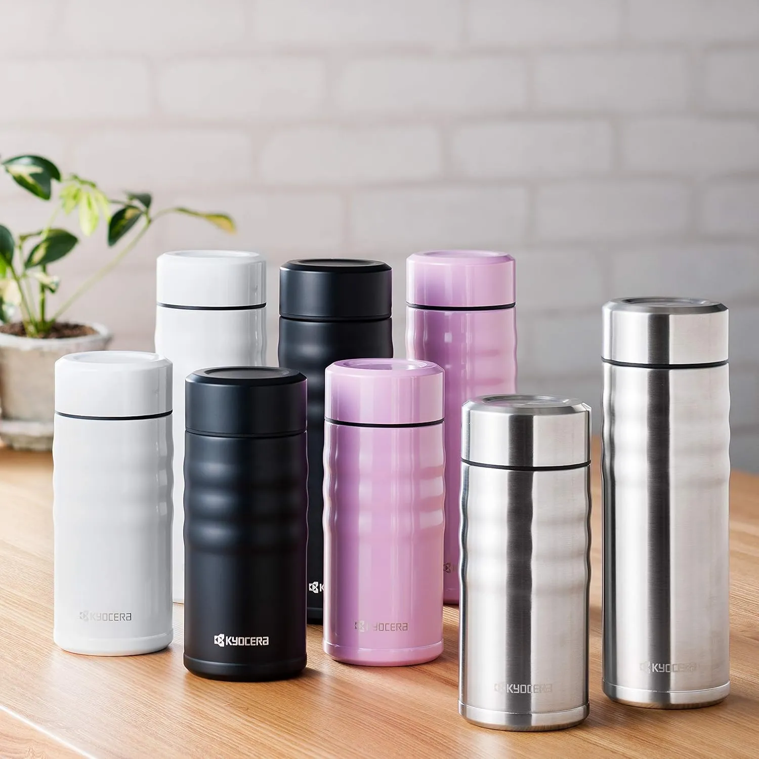 Kyocera Travel Mug with Twist Top, 17oz, Stainless Steel