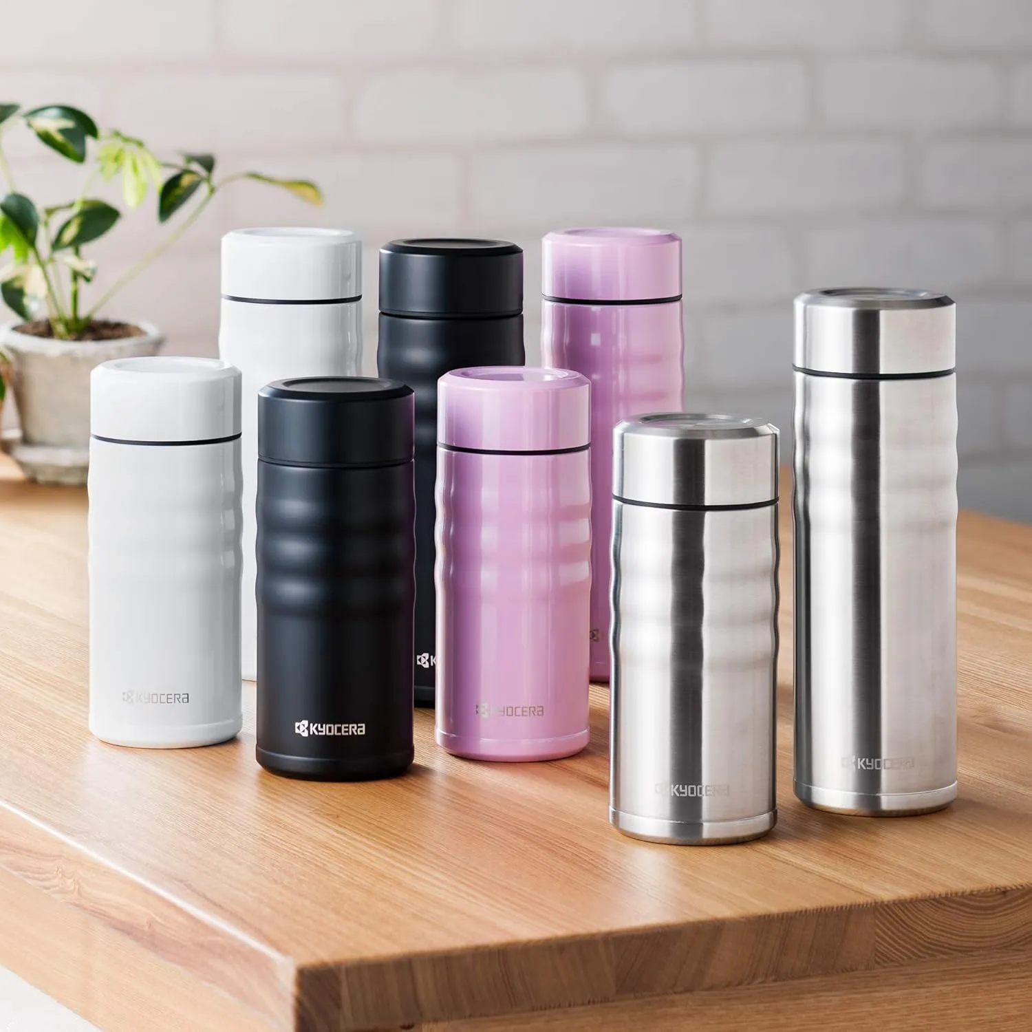 Kyocera Travel Mug with Twist Top, 17oz, Stainless Steel