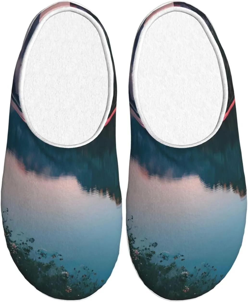 Lake and Sunset Print Spring travel slippers Unisex Shoes Anti Pilling Washable Cozy Stylish Footwear