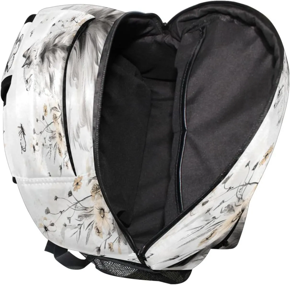 Laptop Backpack for Men Women Waterproof Stylish Travel Bags with Chest Strap for College Work Aesthetic Curl Cats White