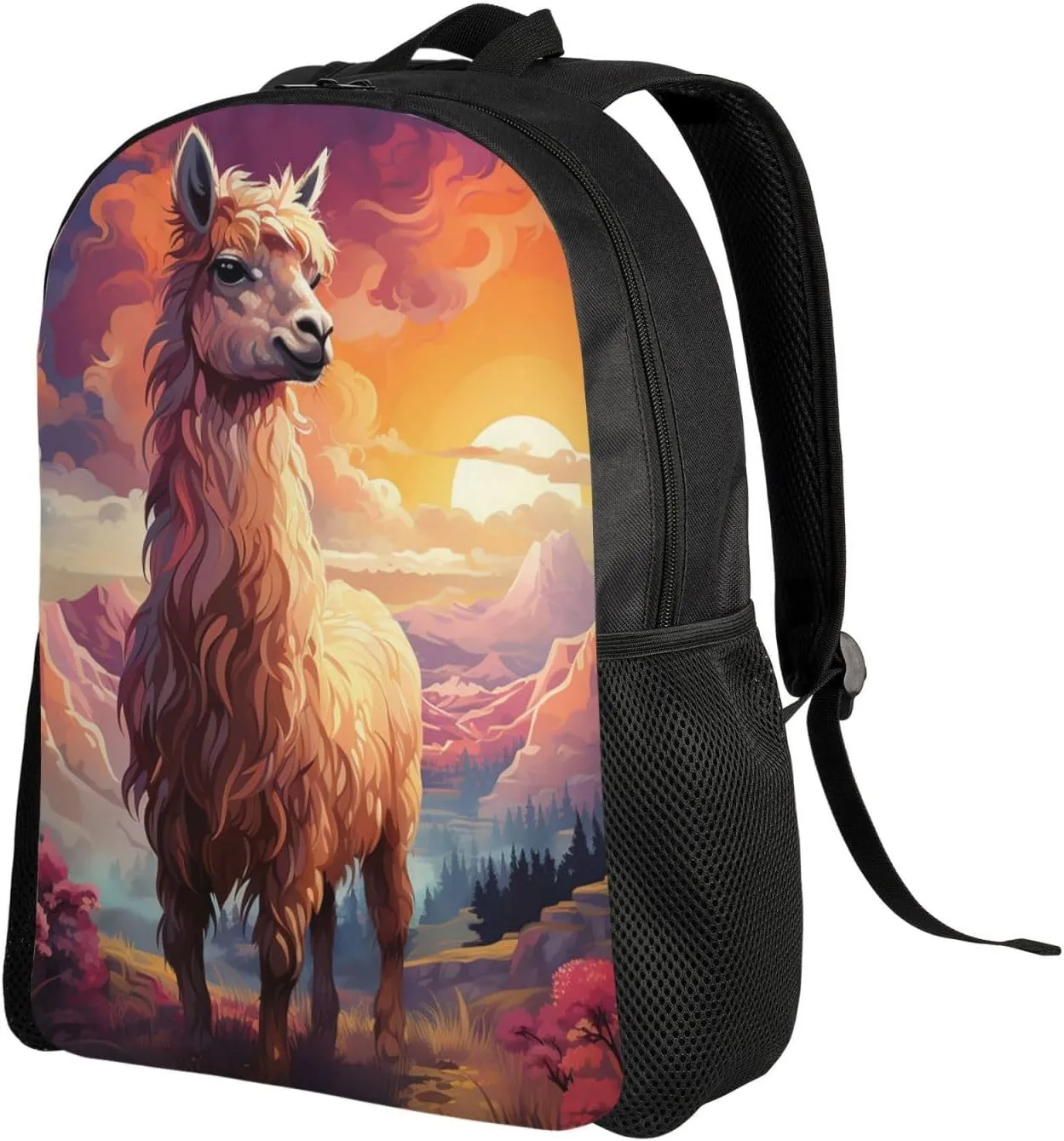 Laptop Backpack for Women Men Carry-on Backpack Camel and Clouds Daypack Lightweight Travel Shoulder Bags