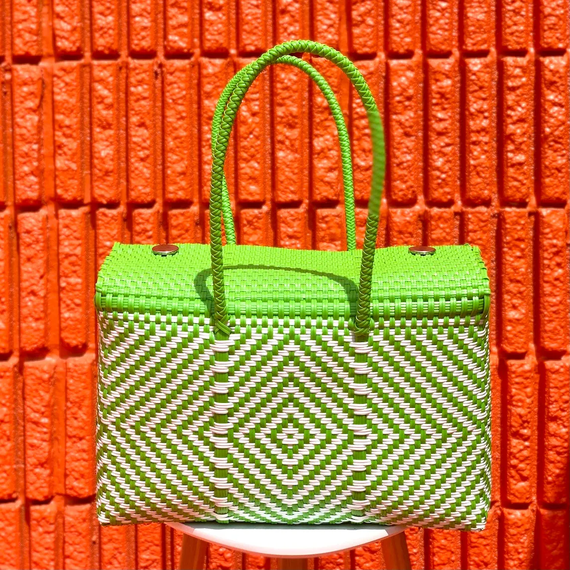 Large Duffel - Lime   White