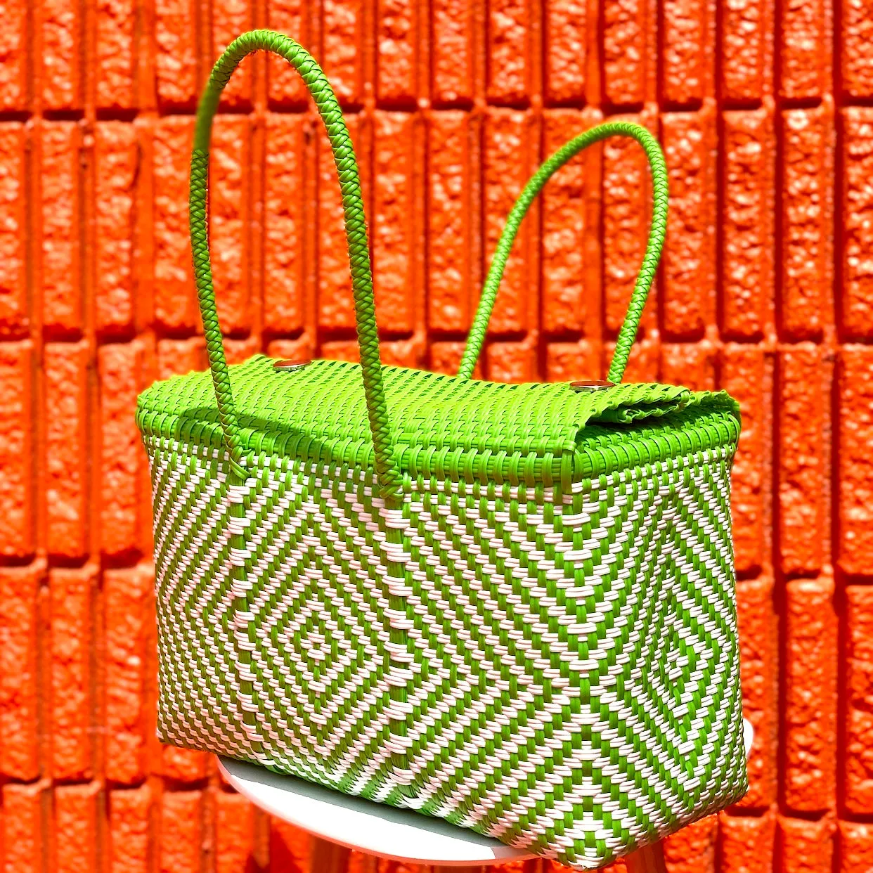 Large Duffel - Lime   White