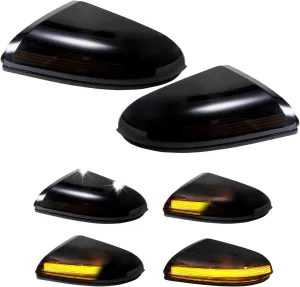 Left & Right Passenger and Driver Side Mirror Turn Signal Light Replacement for Dodge Ram 1500 2500 2009 2010 2011 2012 2013 2014 2015 2016 2017 2018 - Smoked Lamp 68064948AA 68064949AA