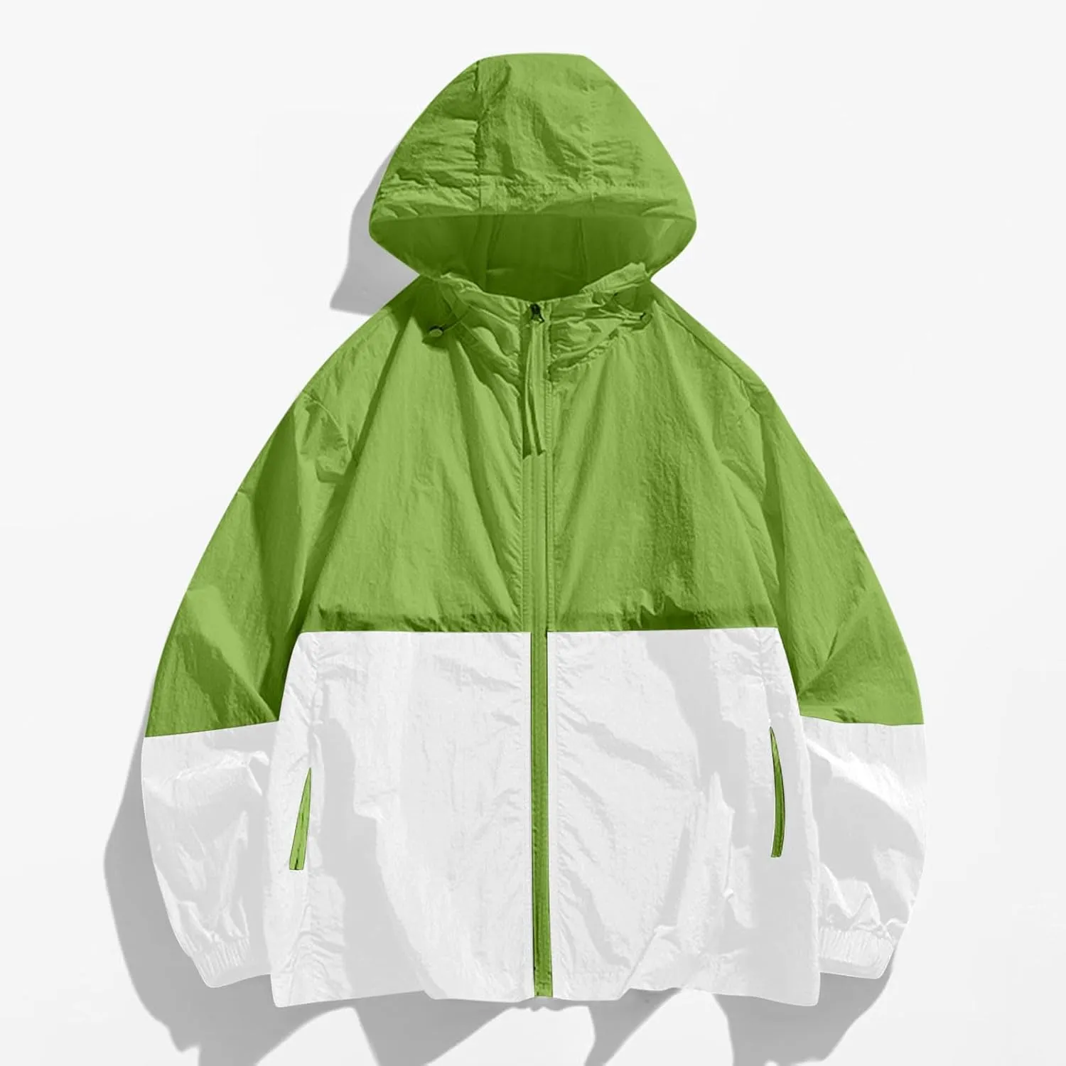 Lightweight Rain Jacket Women Waterproof Rain Coats Color Block Windbreaker Jacket Packable Raincoats Hooded Hackets