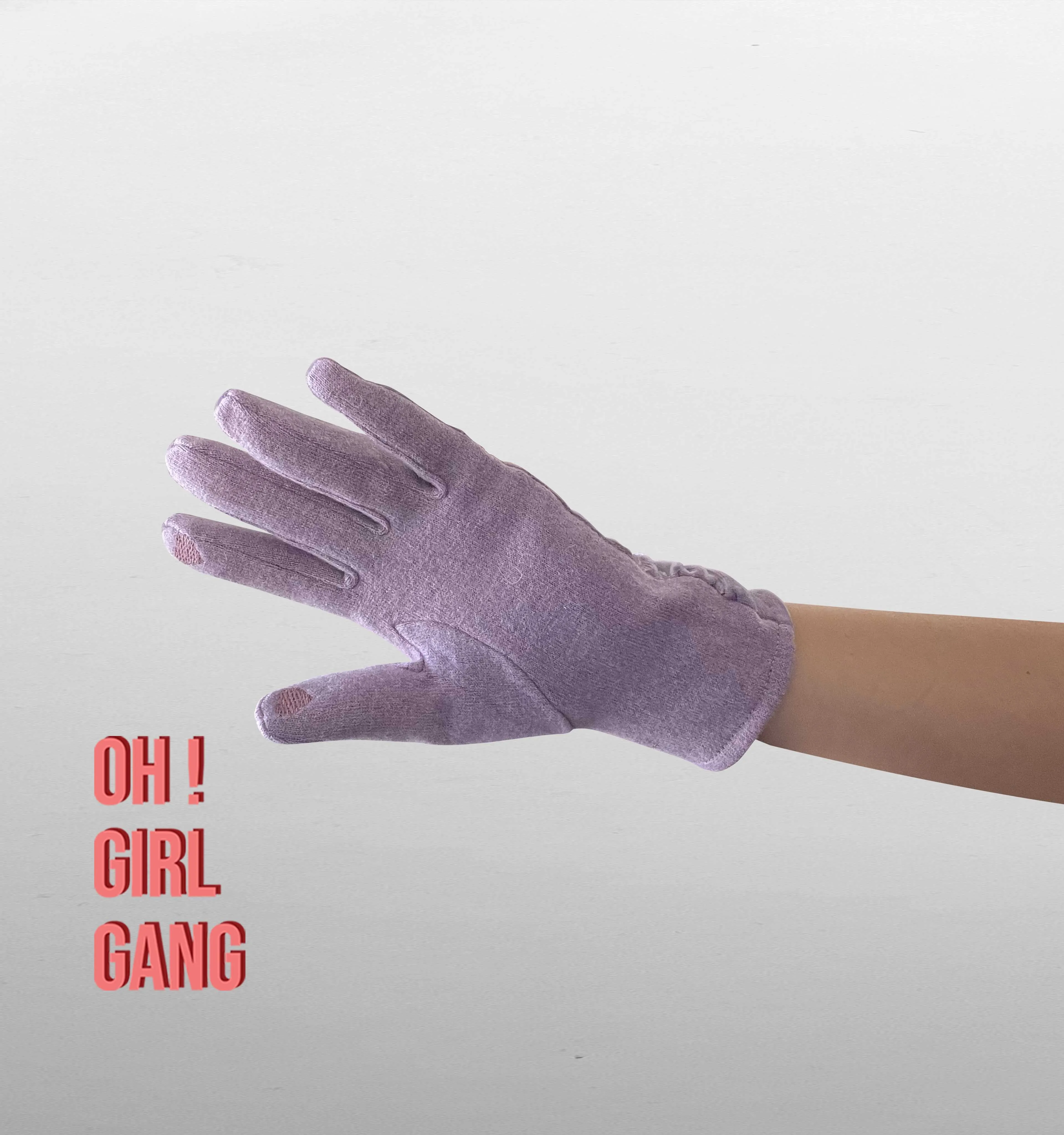 Lilac Velvet Short Gloves (24.5cm)