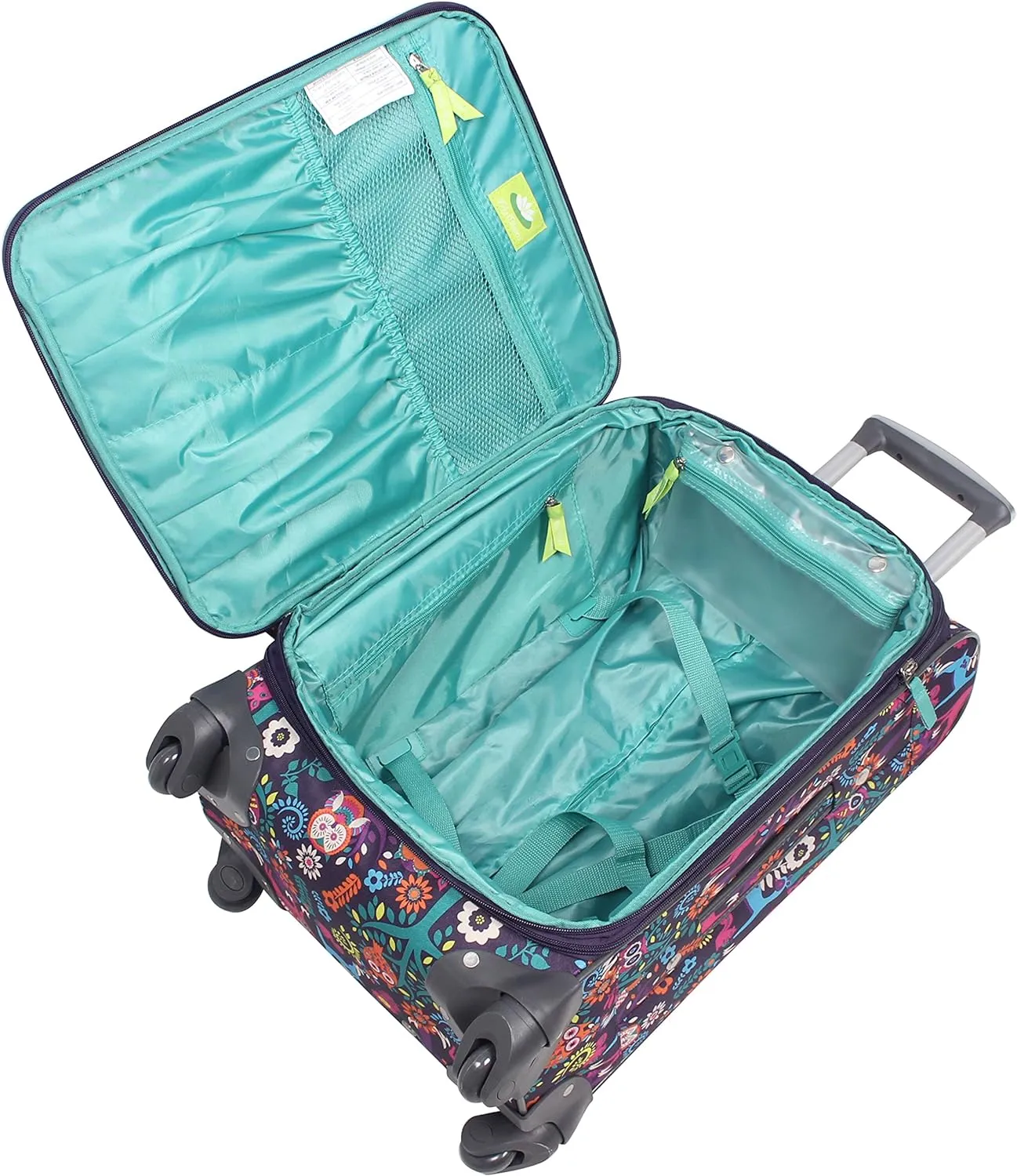 Lily Bloom Carry On Expandable Design Pattern Luggage With Spinner Wheels For Woman (20in, Wildwoods)