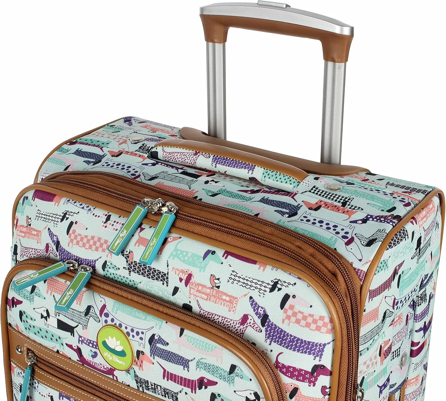 Lily Bloom Luggage 24" Expandable Design Pattern Suitcase With Spinner Wheels For Woman (24in, Totally Paw Some)