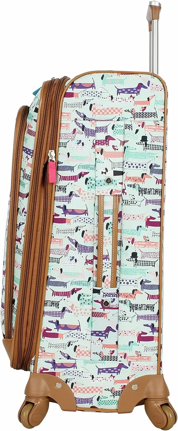 Lily Bloom Luggage 24" Expandable Design Pattern Suitcase With Spinner Wheels For Woman (24in, Totally Paw Some)