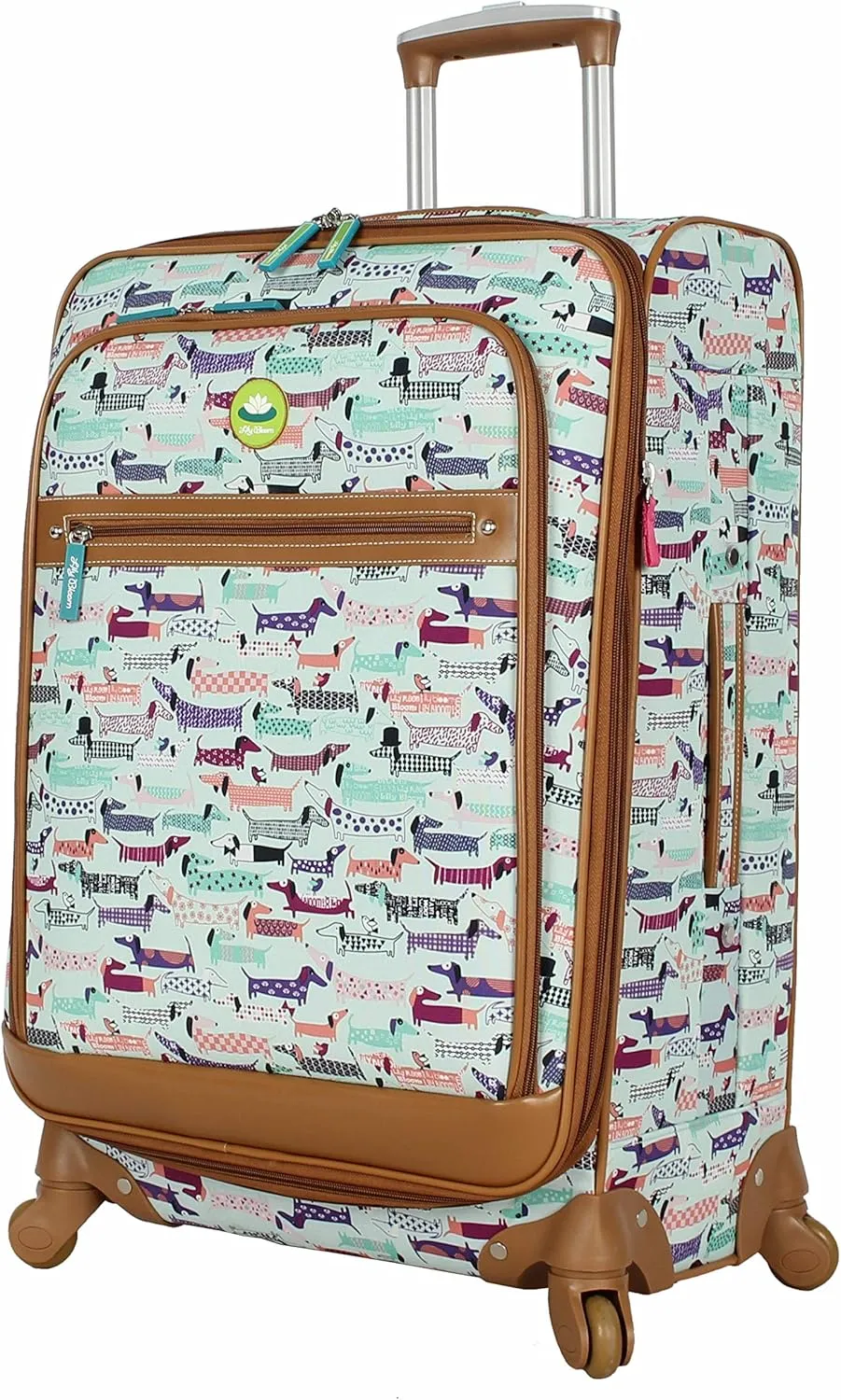 Lily Bloom Luggage 24" Expandable Design Pattern Suitcase With Spinner Wheels For Woman (24in, Totally Paw Some)