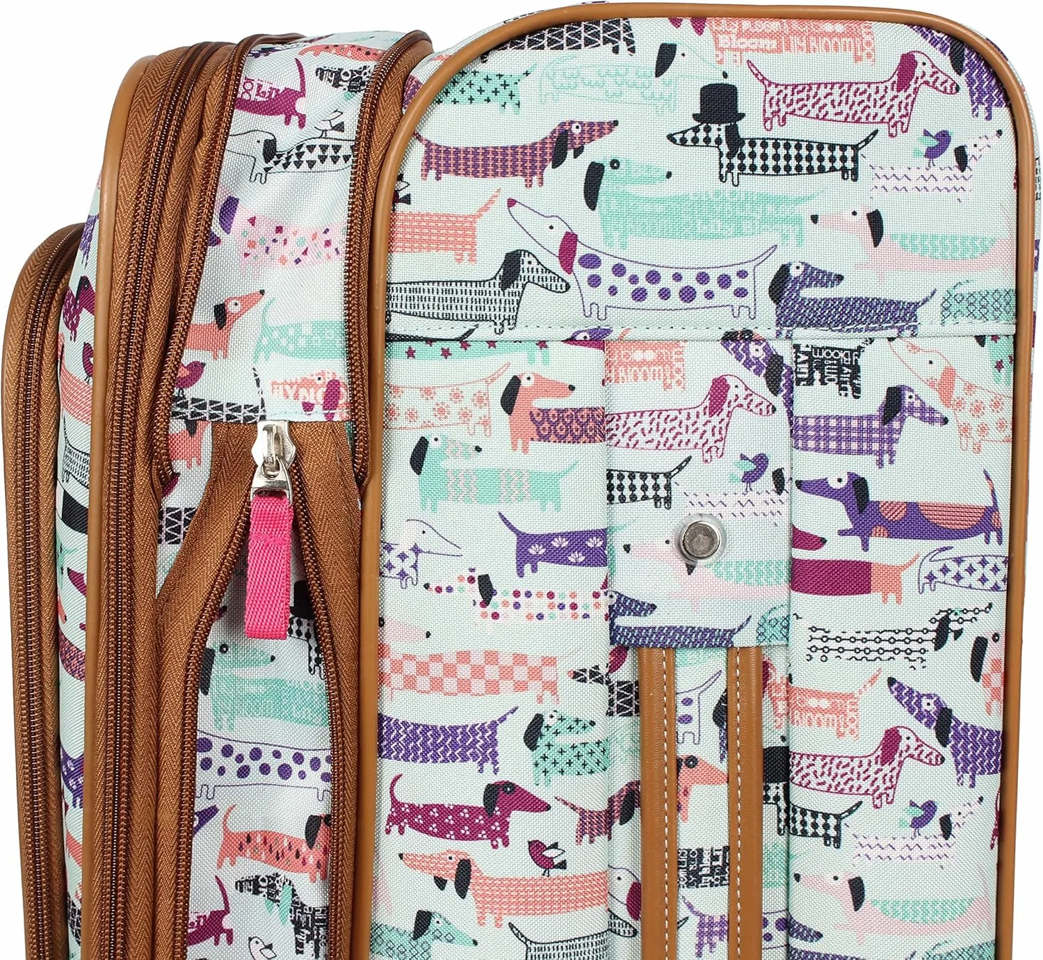 Lily Bloom Luggage 24" Expandable Design Pattern Suitcase With Spinner Wheels For Woman (24in, Totally Paw Some)