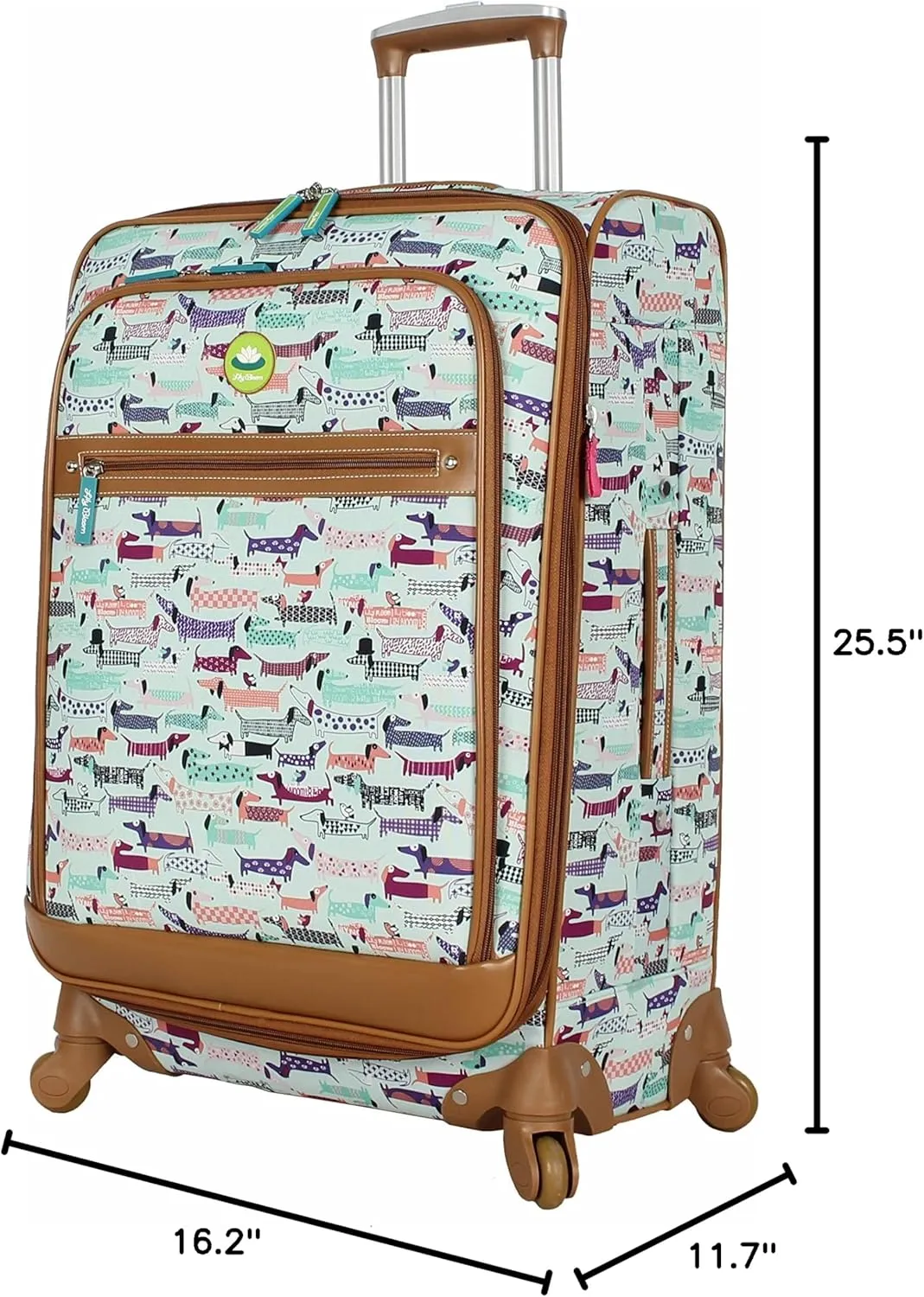Lily Bloom Luggage 24" Expandable Design Pattern Suitcase With Spinner Wheels For Woman (24in, Totally Paw Some)