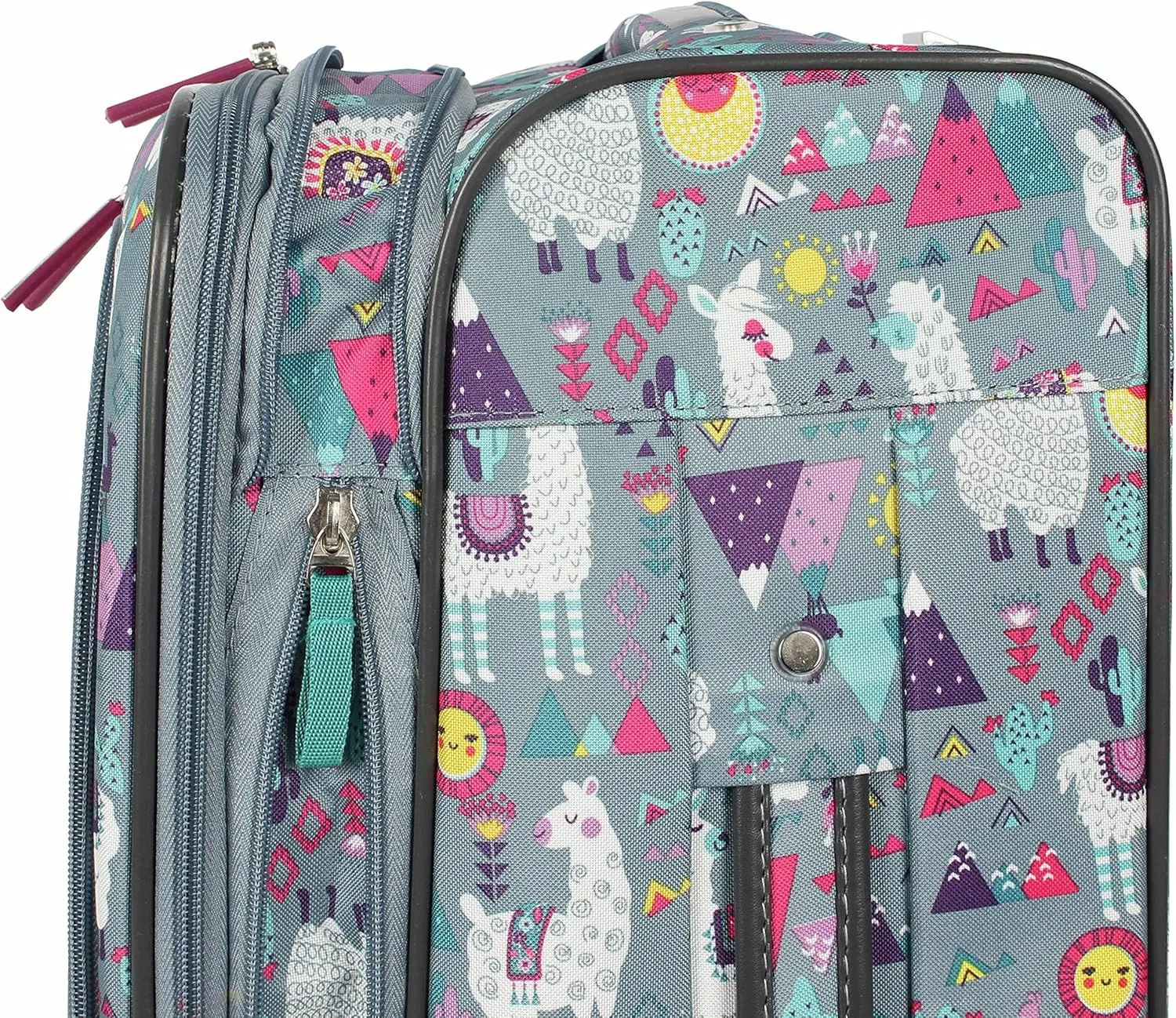 Lily Bloom Luggage Carry On Expandable Design Pattern Suitcase For Woman With Spinner Wheels (Llama Mama, 20in)