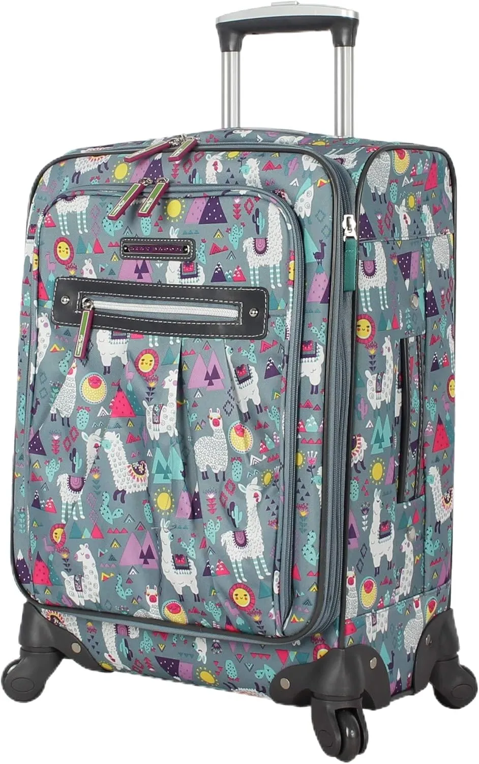 Lily Bloom Luggage Carry On Expandable Design Pattern Suitcase For Woman With Spinner Wheels (Llama Mama, 20in)