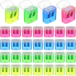 Lincia 72 Pcs Pencil Sharpeners Bulk Pencil Sharpeners Manual Colored Dual Holes Portable Handheld Compact Sharpener for Kids Adults Students Party Favor School Class Office Home Travel Supplies