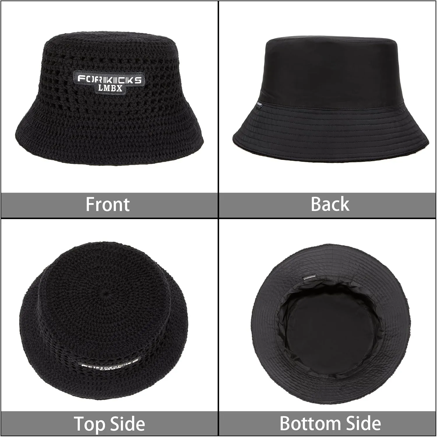 Lip Embroidery Fishing Hat Stylish Bucket for Men Women UV Protection Cap Lightweight Breathable Travel