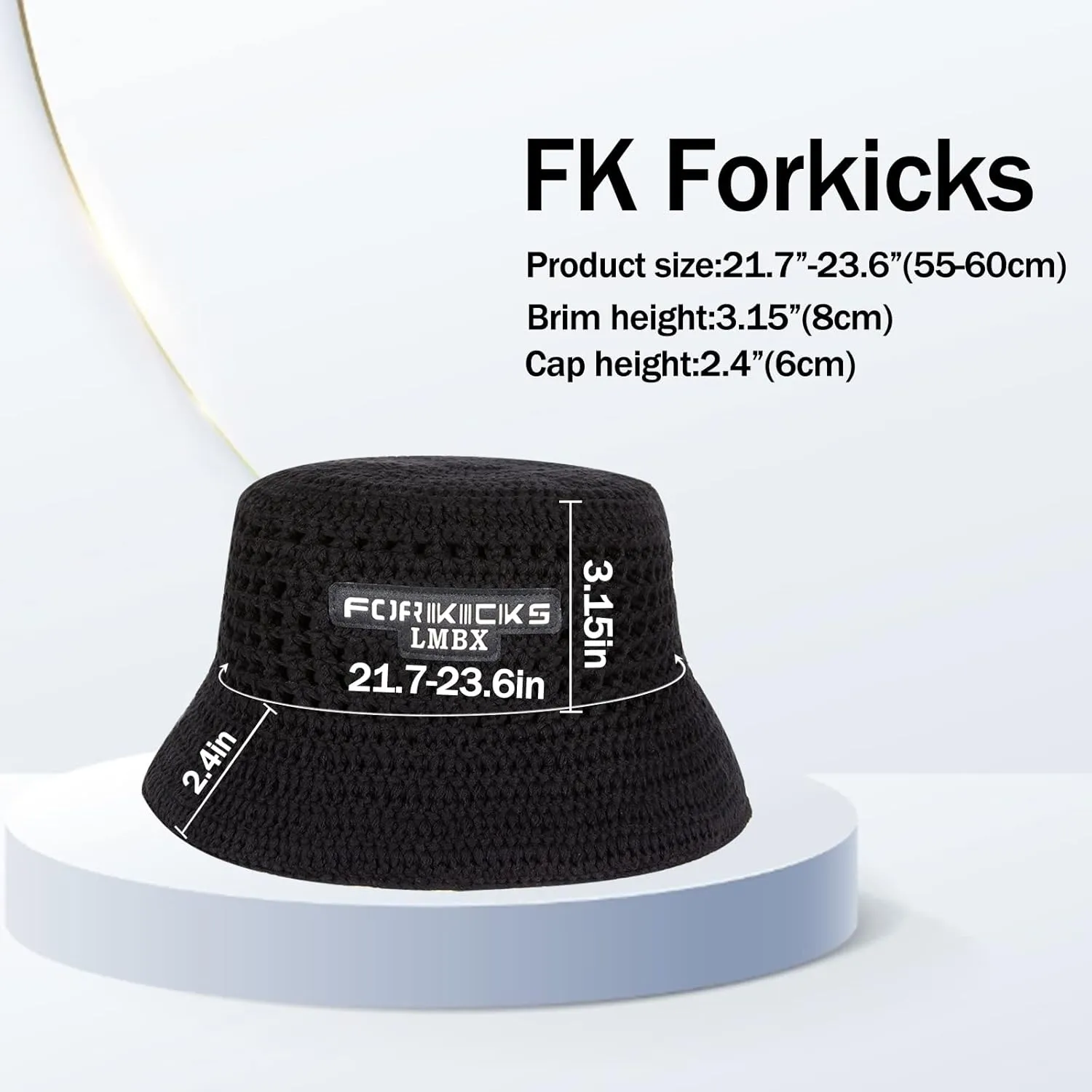 Lip Embroidery Fishing Hat Stylish Bucket for Men Women UV Protection Cap Lightweight Breathable Travel