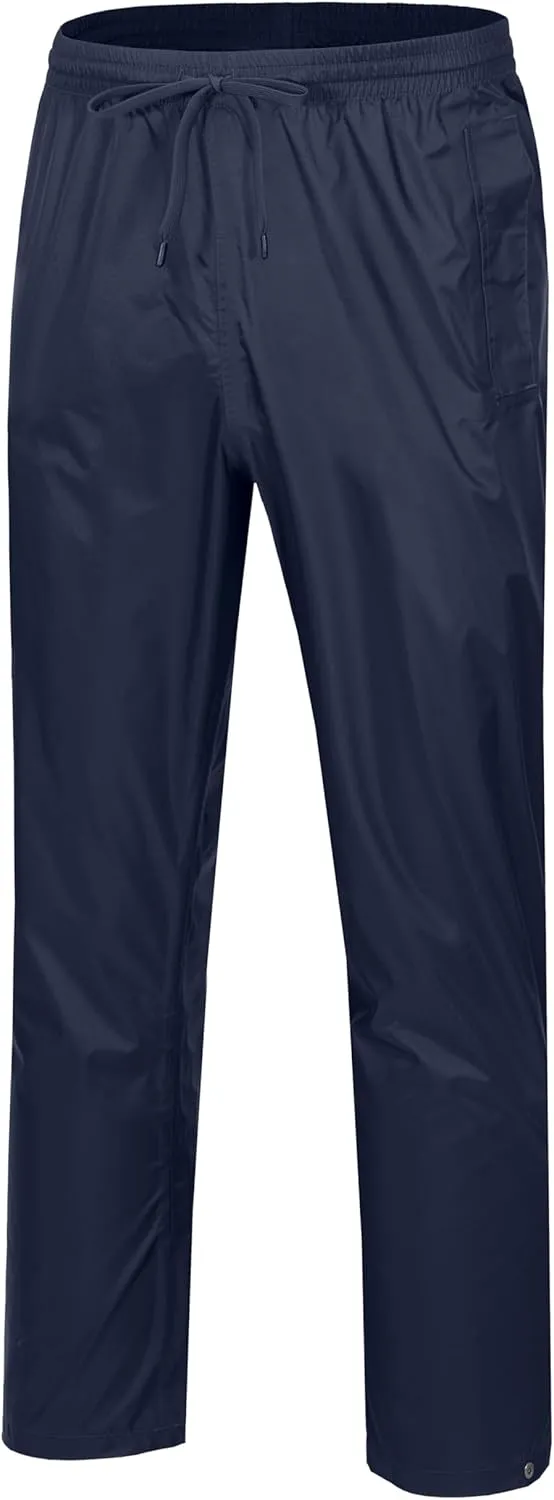 Little Donkey Andy Men's Lightweight Packable Waterproof Rain Pants with Pockets for Hiking Travel Fishing