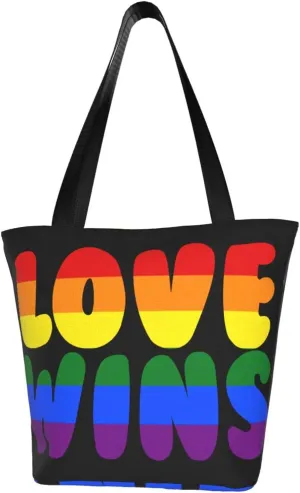 Love Wins Pride Flag Lgbt Fashion Shoulder Bag Large Capacity For Man Or Woman
