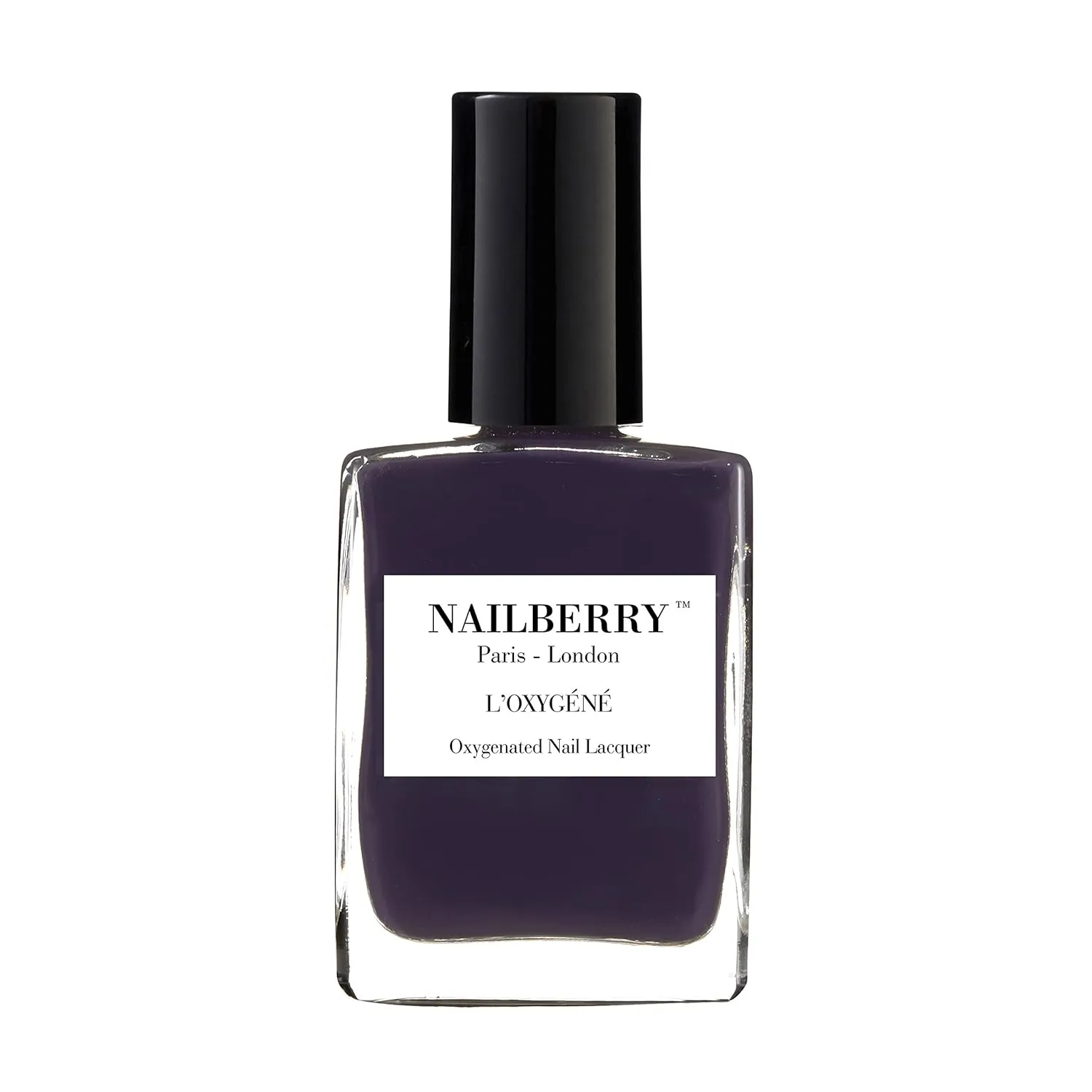 L'Oxygéné Oxygenated Nail Lacquer | Blueberry | Dark Blue Purple Opaque Nail Polish | UV Protected Long-Wear Nail Polish | 12-Free | Vegan | Certified Halal | Cruelty & Gluten Free | 15 ml