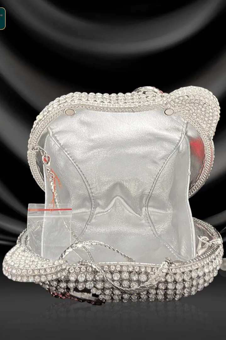 Luxury Cat Shape Crystal Evening Clutch