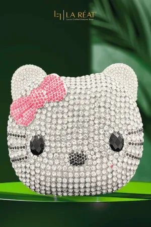 Luxury Cat Shape Crystal Evening Clutch