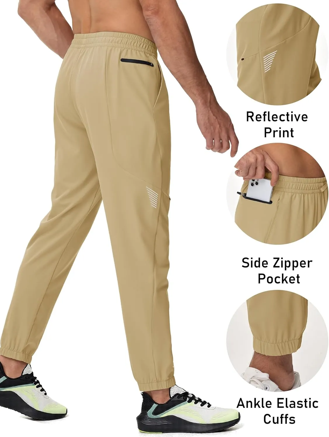 MAGCOMSEN Men's Lightweight Hiking Pants Quick Dry Travel Pants for Men with 3 Pockets Breathable for Casual Outdoor