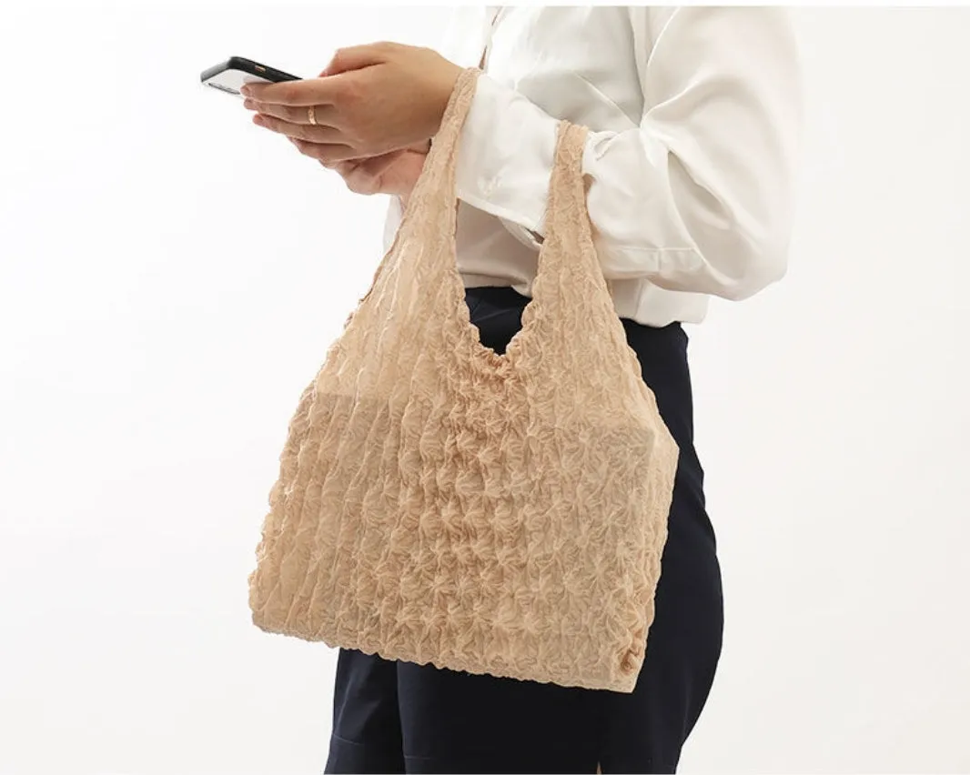 Magic Stretch Bag Pleated Bag Retractable Grocery Reusable Shopping Bags Flexible Tote Carrying Case