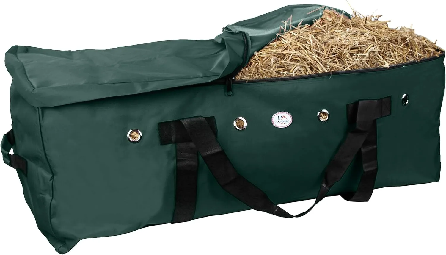 Majestic Ally 1200 D Nylon Fabric Large 44” x 20” x 16” and Extra Large 52" x 27" x21" Heavy-Duty Hay Bale Storage Bag (Hunter Green, Large)