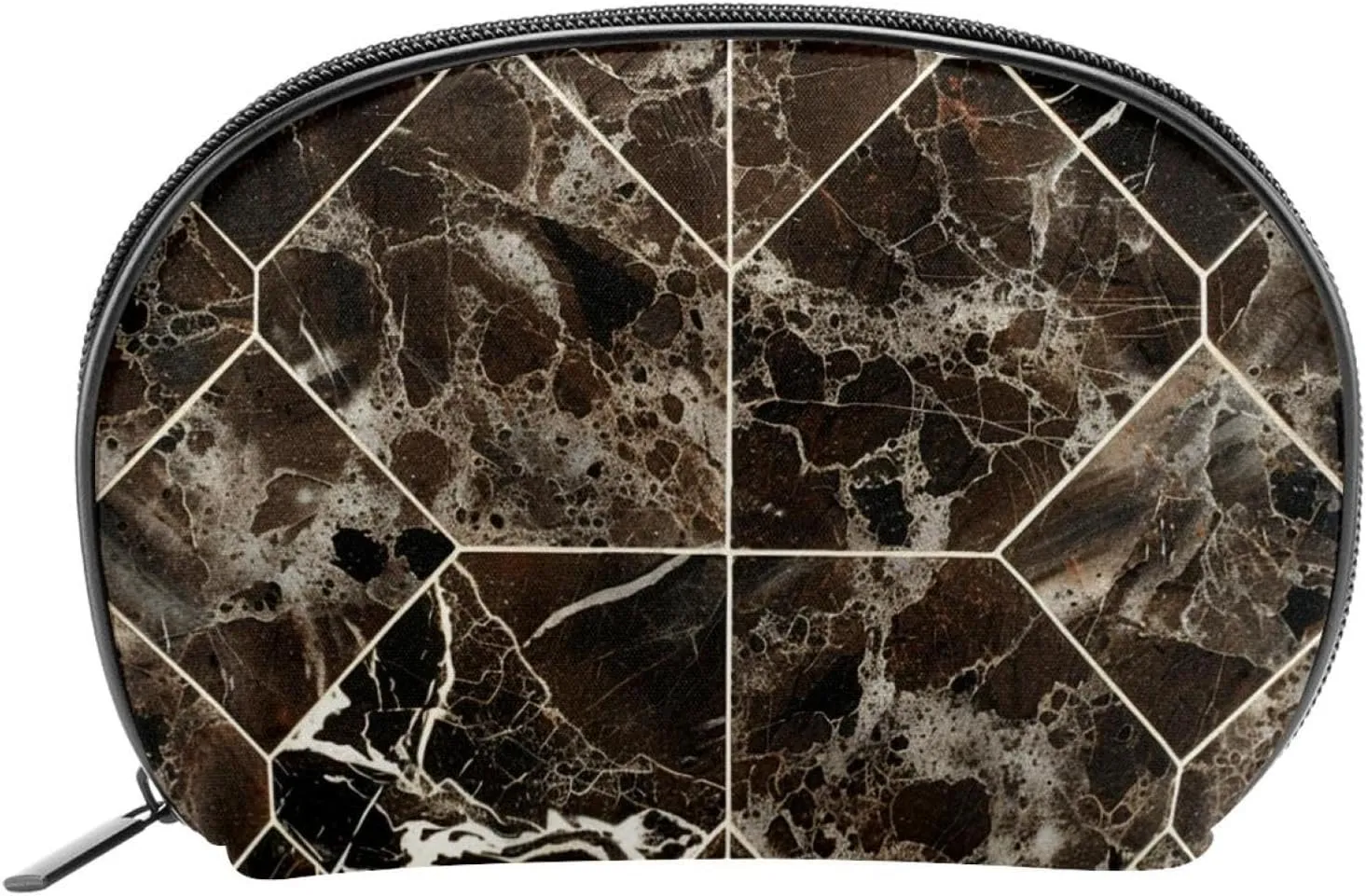 Makeup Bag Organizer,Cosmetic Bags for Women,Brown Marble Vintage Texture,Small Makeup Pouch