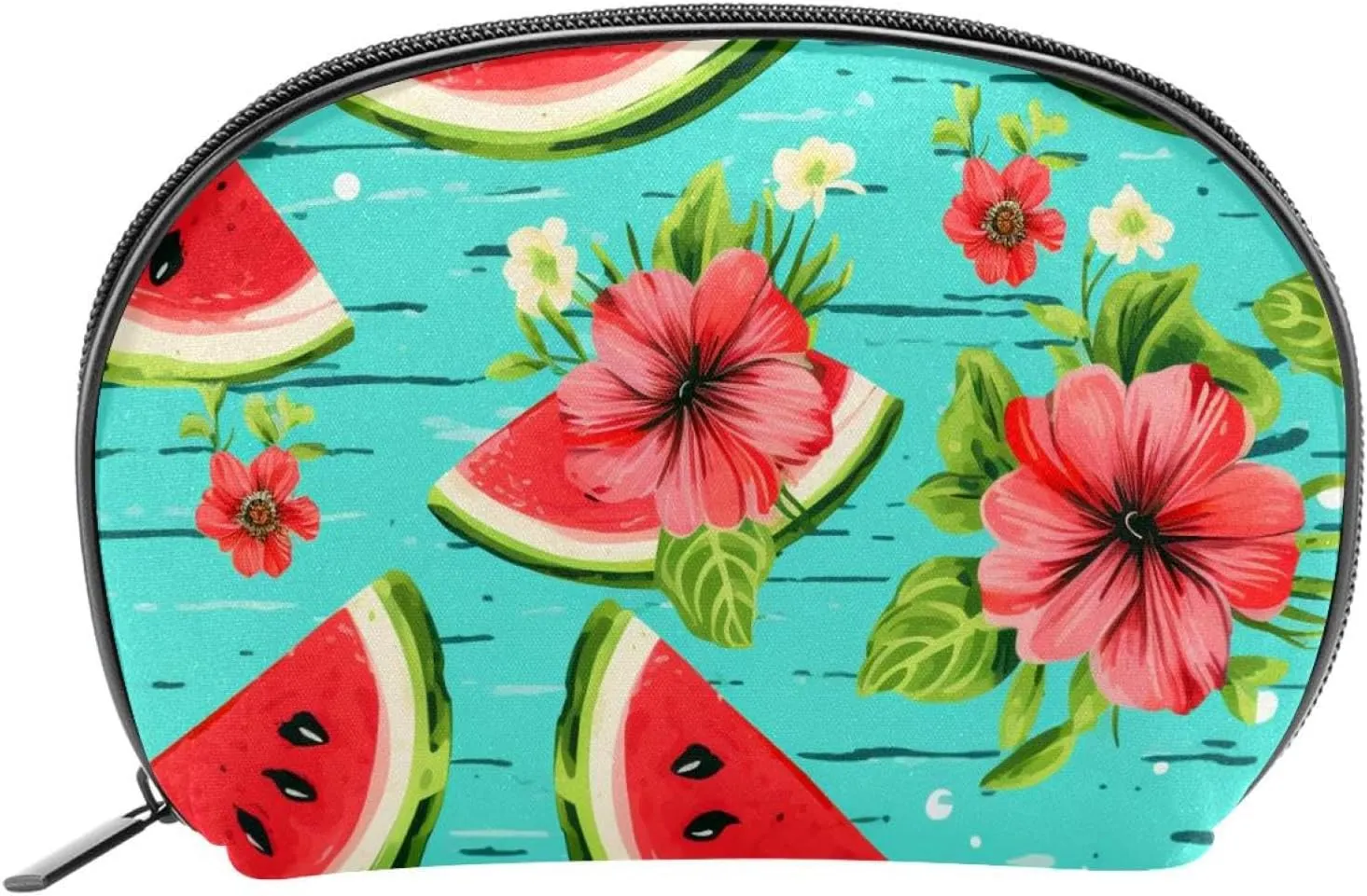 Makeup Bag Organizer,Cosmetic Bags for Women,Daisy Watermelon Green,Small Makeup Pouch