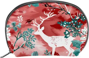 Makeup Bag Organizer,Cosmetic Bags for Women,Deer Bird Flower,Small Makeup Pouch