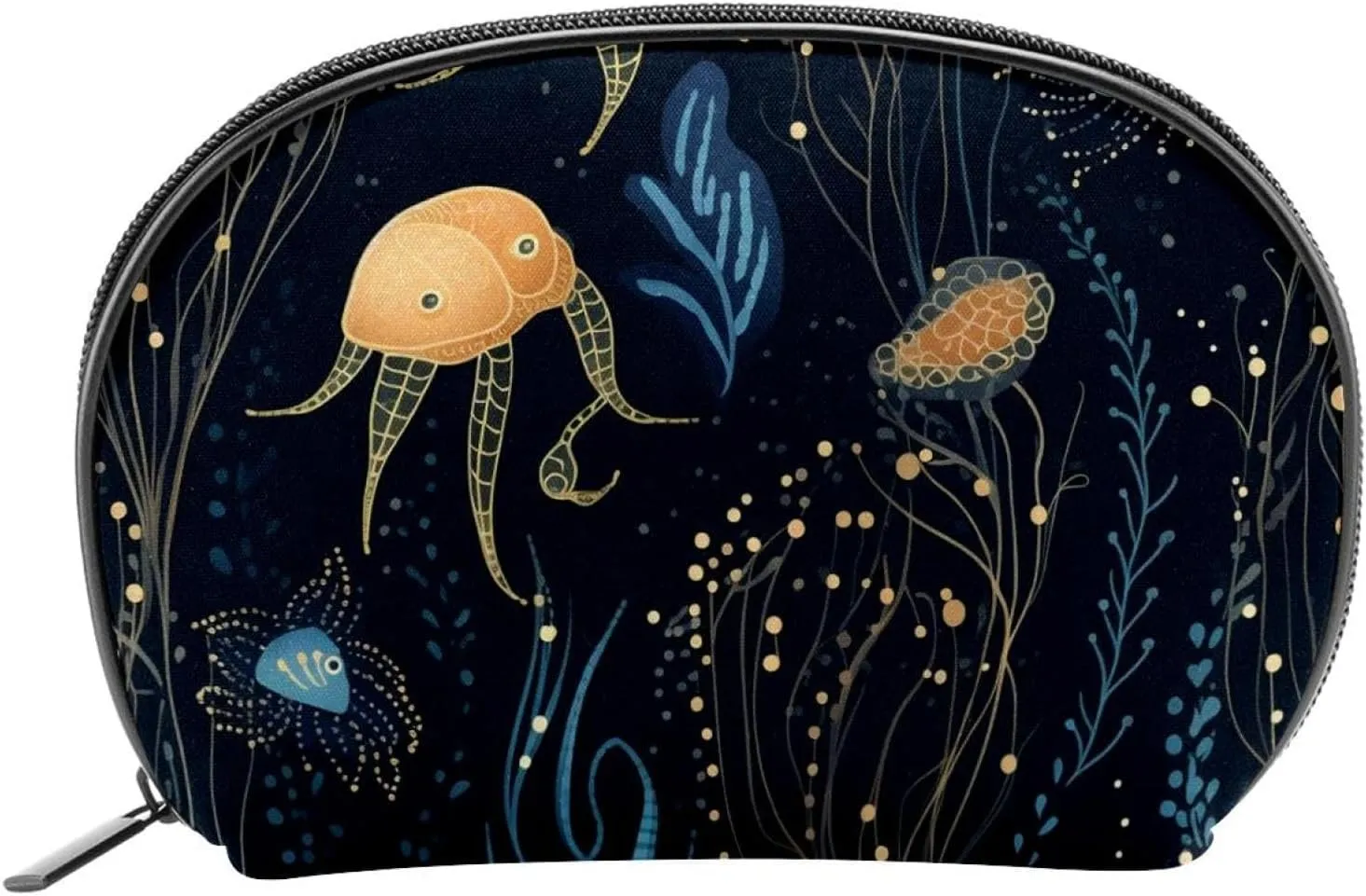 Makeup Bag Organizer,Cosmetic Bags for Women,Devilfishes Jellyfish Ocean,Small Makeup Pouch
