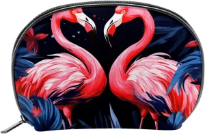 Makeup Bag Organizer,Cosmetic Bags for Women,Flower Flamingo Tropical Leaves,Small Makeup Pouch