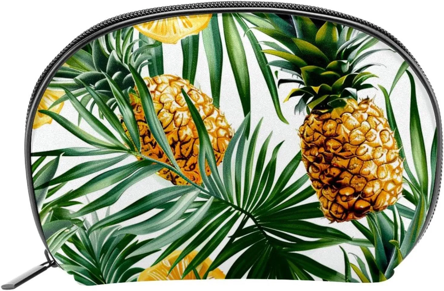 Makeup Bag Organizer,Cosmetic Bags for Women,Fruit Tropical Leaves Pineapple,Small Makeup Pouch